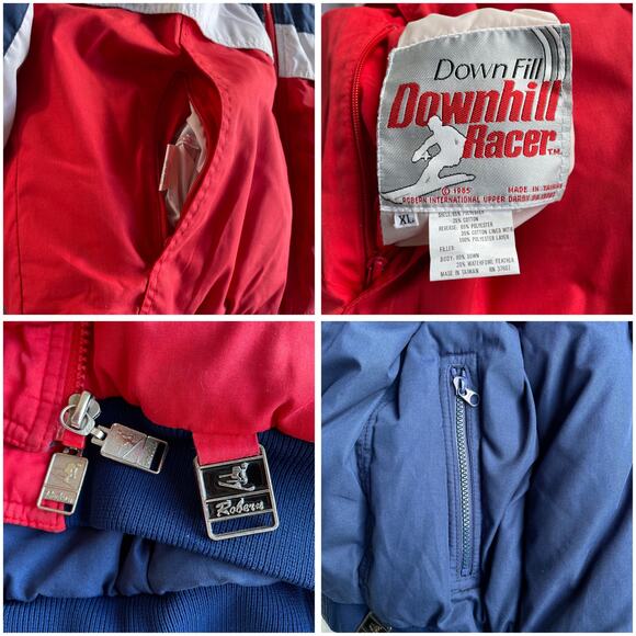 🔥VTG 85” Downhill Racer Down Puffer Jacket Colorblock Retro Outdoor Reversible - Picture 13 of 16